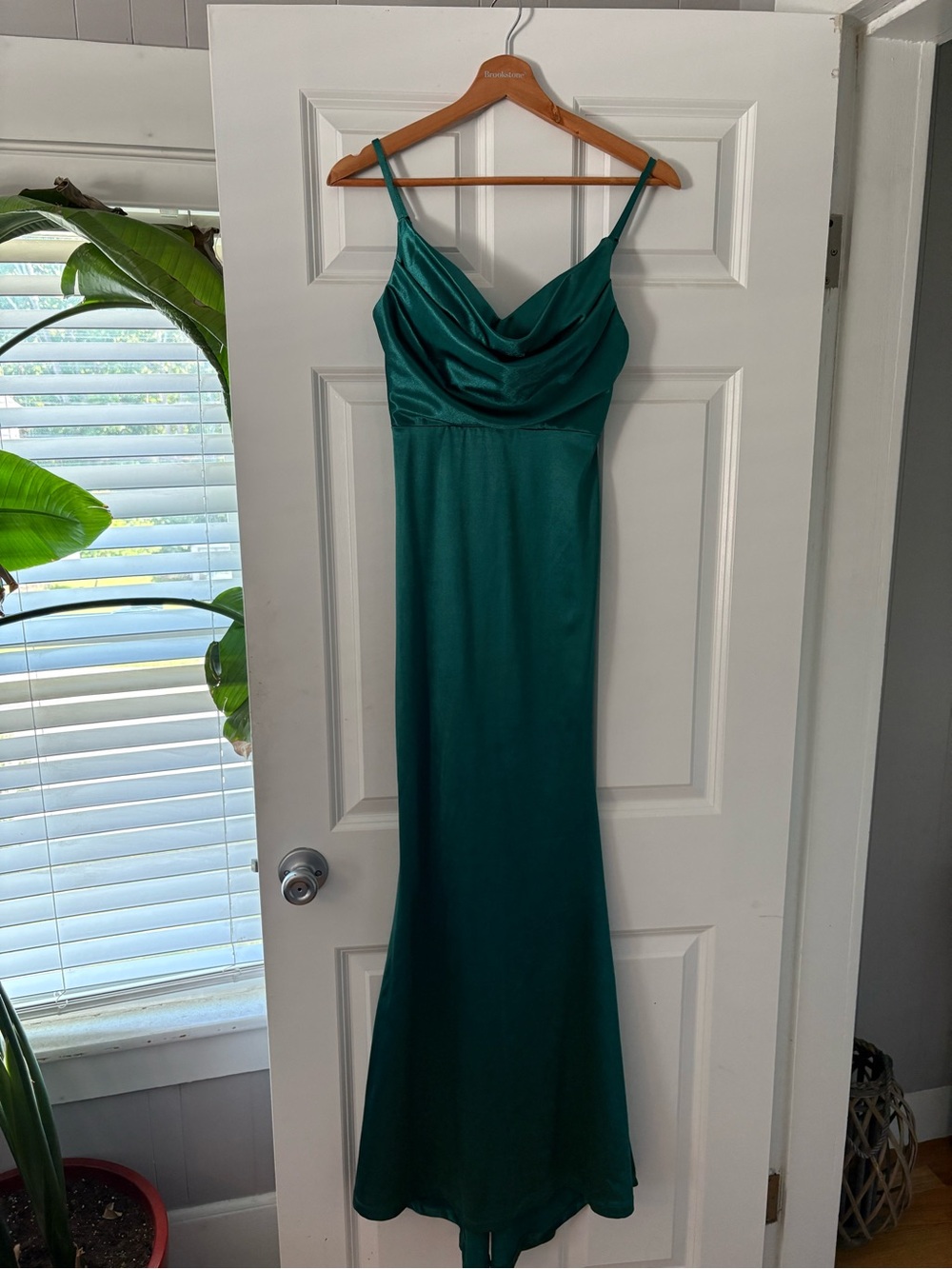 Hello Molly Deep Green Satin Maxi Dress